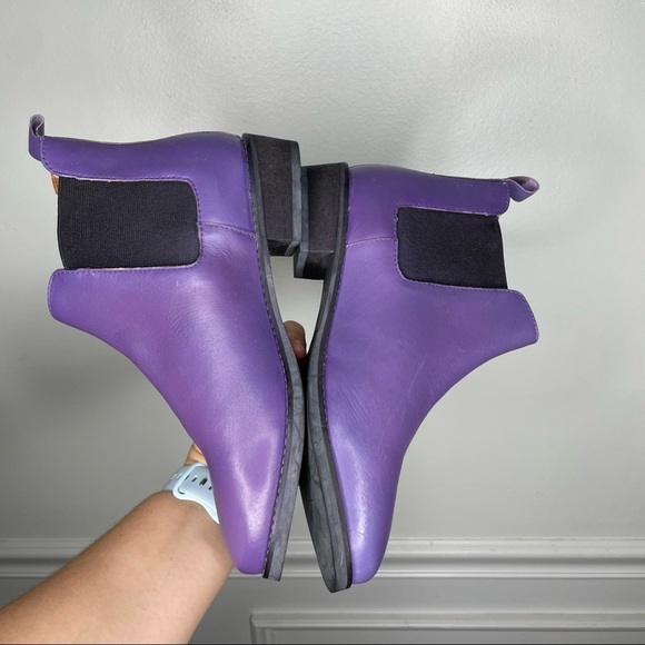 Eight Second Angel Purple Leather Chelsea Boot Womens 7 - Picture 6 of 11